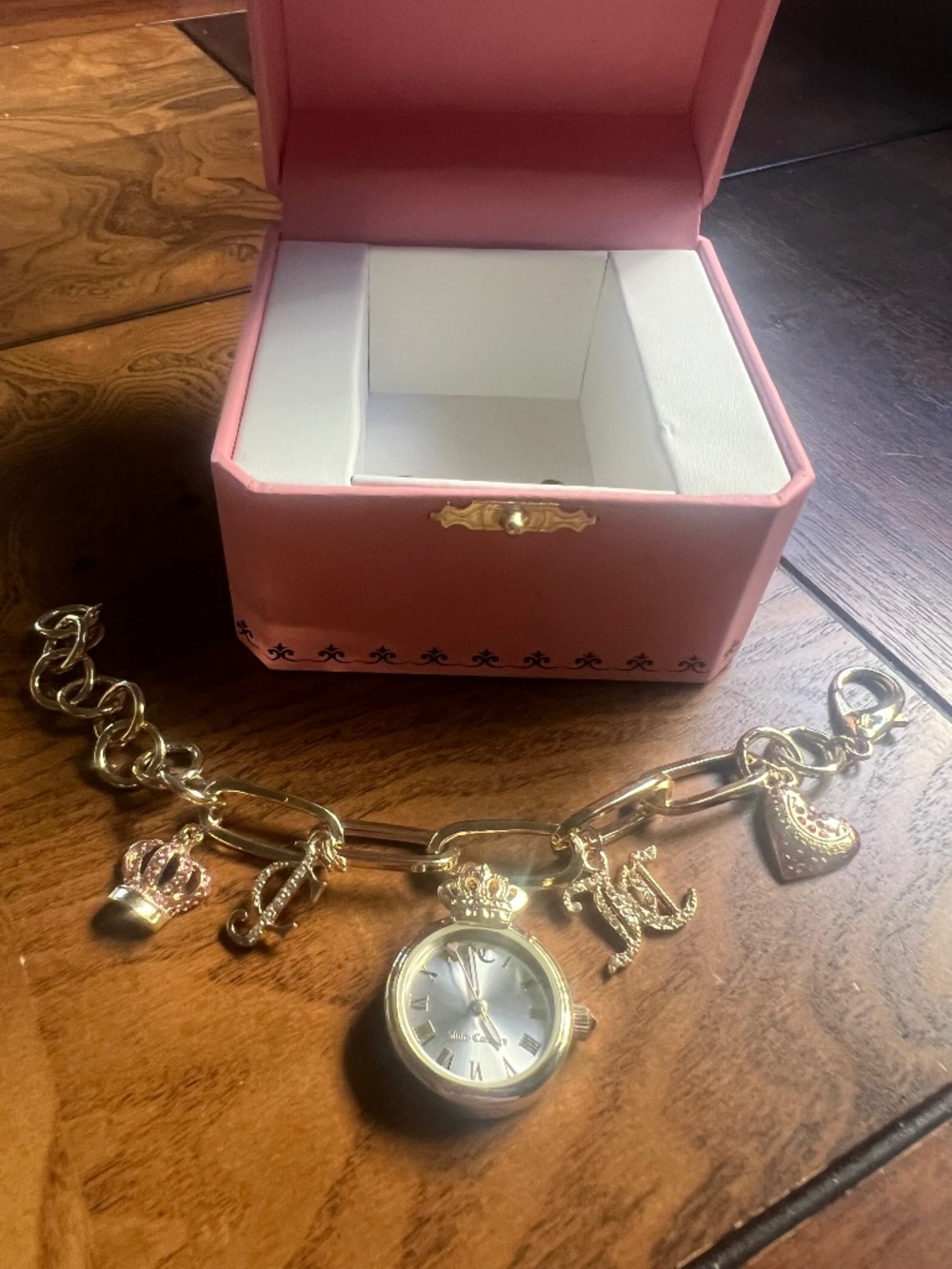 Gold Juicy Couture charm bracelet watch unworn
